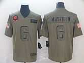 Nike Browns 6 Baker Mayfield 2019 Olive Salute To Service Limited Jersey,baseball caps,new era cap wholesale,wholesale hats